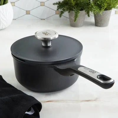 Berghoff Leo Phantom Nonstick Ceramic 7" Saucepan 2.1qt., Recycled In Black