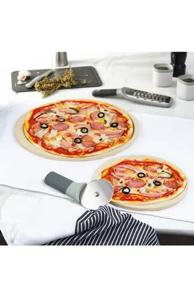 Berghoff Leo Pizza Stone & Pizza Cutter 2-piece Set In Beige Multi