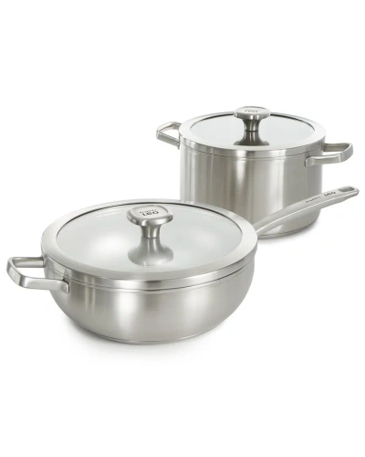Berghoff Leo Recycled Stainless Steel 3pc Cookware Set In Metallic