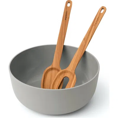 Berghoff Leo Salad Bowl Server Set In Gray