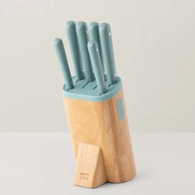 Berghoff Leo Spirit Stainless Steel 7 Pc Knife Block Set In Teal