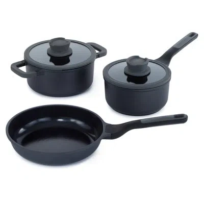 Berghoff Leo Stone+ 5pc Nonstick Ceramic Cookware Set, Recycled In Black