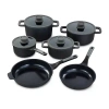 Berghoff Leo Stone+ Ceramic Non-stick 10-pc. Cookware Set In Black