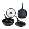 Berghoff Leo Stone+ Ceramic Non-stick 4-pc. Cookware Set In Black