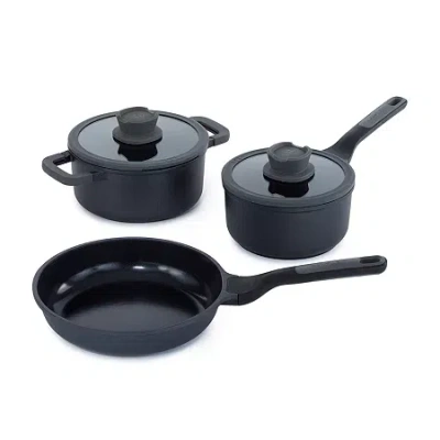 Berghoff Leo Stone+ Ceramic Non-stick 5-pc. Cookware Set In Black