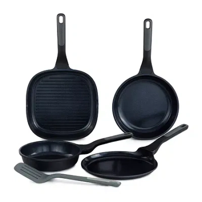 Berghoff Leo Stone+ Ceramic Non-stick Specialty 5-pc. Cookware Set In Black