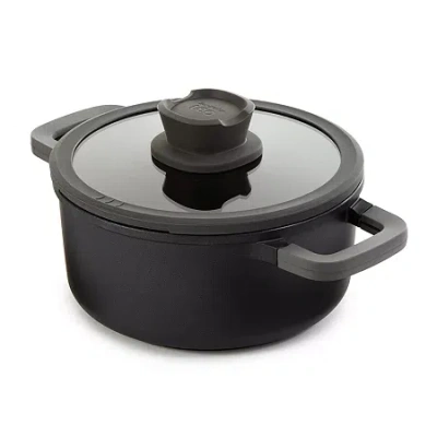 Berghoff Leo Stone+ Cramic 3-qt. Non-stick Stockpot With Lid In Black