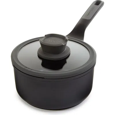 Berghoff Leo Stone Nonstick 2.1-quart Covered Saucepan In Black