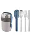 Berghoff Leo To-go Dual Lunch Box And Flatware Set In Neutral