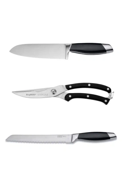 Berghoff Moon Cutlery 3-piece Set In Black