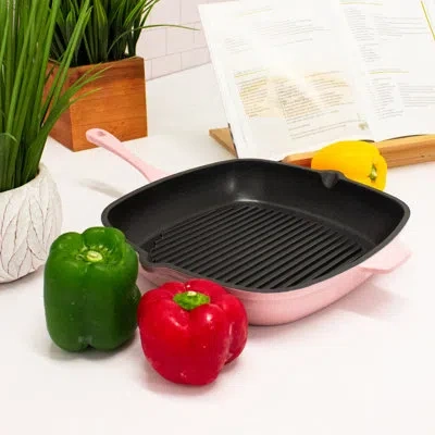 Berghoff Neo 11" In. Non Stick Cast Iron Square Grill Pan In Pink