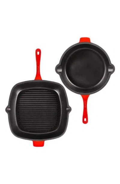 Berghoff Neo 2-piece Cast Iron Pan Set In Red