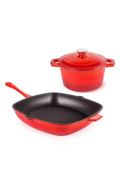 Berghoff Neo 3-piece 3-quart Cast Iron Set In Red