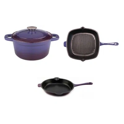 Berghoff Neo 4 Piece Cast Iron Cookware Set In Purple