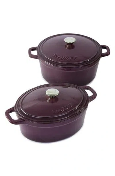 Berghoff Neo 4-piece Cast Iron Dutch Oven Cookware Set In Purple