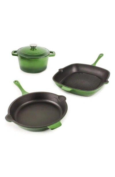 Berghoff Neo 4-piece Cast Iron Grill Set In Green