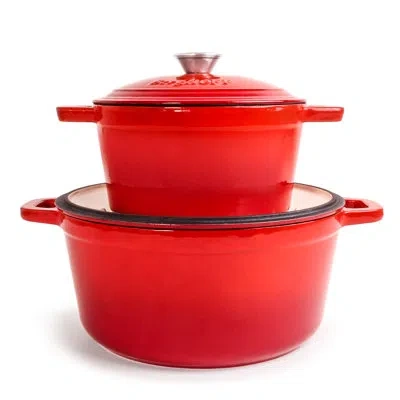 Berghoff Neo 4pc Cast Iron Cookware Set In Red