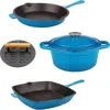 Berghoff Neo 5-piece Cast Iron Cookware Set In Blue