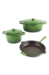 Berghoff Neo 5-piece Cast Iron Set In Green