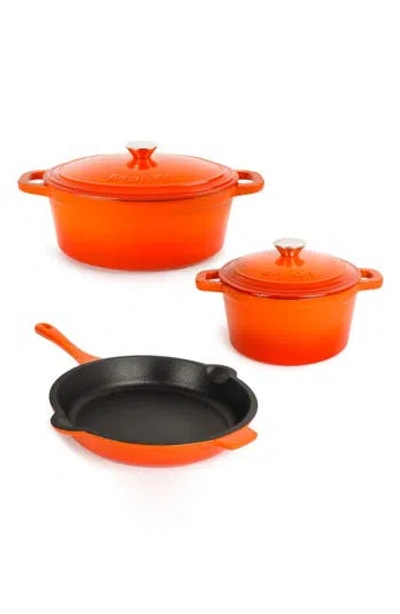 Berghoff Neo 5-piece Cast Iron Set In Orange