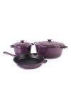 Berghoff Neo 5-piece Cast Iron Set In Purple