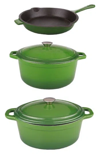 Berghoff Neo 5-piece Cast Iron Cookware Set In Green