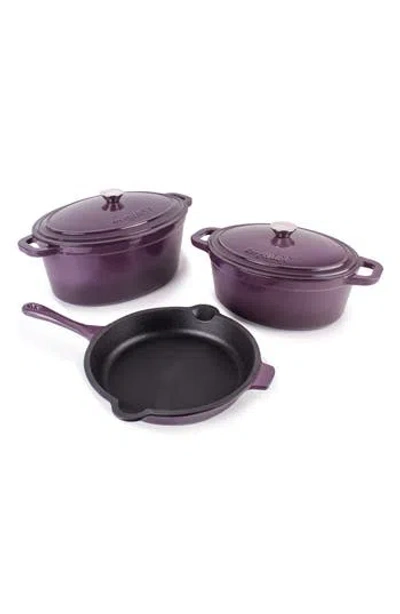 Berghoff Neo 5-piece Cast Iron Cookware Set In Purple