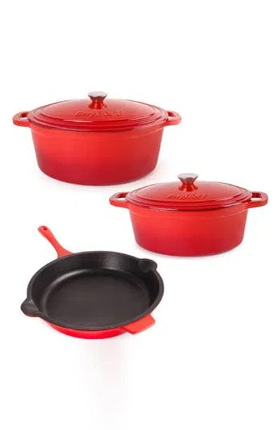 Berghoff Neo 5-piece Cast Iron Set In Red