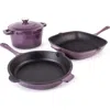Berghoff Neo Cast Iron 4-piece Cookware Set In Purple