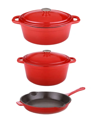Berghoff Neo Cast Iron 5pc Cookware Set In Red
