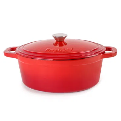 Berghoff Neo Cast Iron 5qt. Oval Dutch Oven 11.5" With Lid In Red