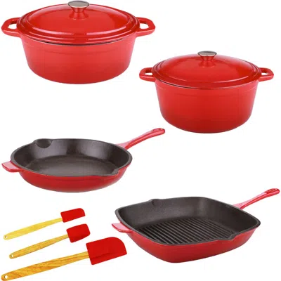 Berghoff Neo Cast Iron 9-piece Cookware Set In Red