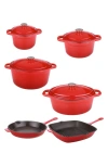 Berghoff Neo 10-pc. Cast Iron Cookware Set In Red