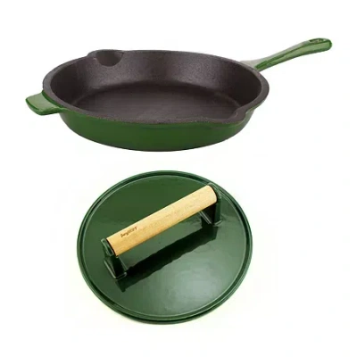 Berghoff Neo Cast Iron Fry Pan & Steak Press In Green