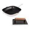 Berghoff Neo Cast Iron Grill Pan And Bacon/steak Press Set In Sand