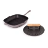 Berghoff Neo Cast Iron Grill Pan And Slotted Steak Press Set In Gray