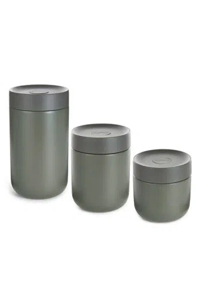Berghoff Nommie 3-piece Stainless Steel Food Container Set In Green