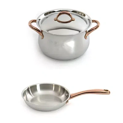 Berghoff Ouro Gold 18/10 Stainless Steel 3-pc. Cookware Set In Silver