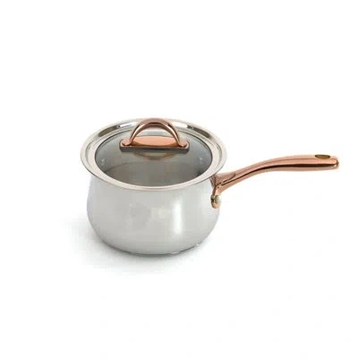 Berghoff Ouro Gold 18/10 Stainless Steel 6.25" Saucepan With Glass Lid 2.5qt. In Stainless Steel;rose Gold