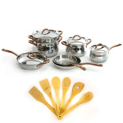 Berghoff Ouro Gold 18/10 Stainless Steel Cookware Set, Ss Lids In Silver