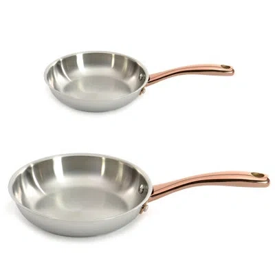 Berghoff Ouro Gold 2pc 18/10 Stainless Steel Fry Pan Set In Stainless Steel;rose Gold