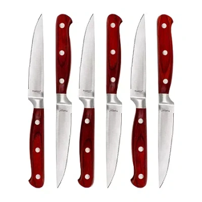 Berghoff Pakka Wood Stainless Steel 6-pc. Steak Knife Set In Brown