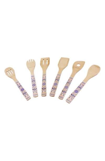 Berghoff Patterned Bamboo 6pc Utensil Set In Natural