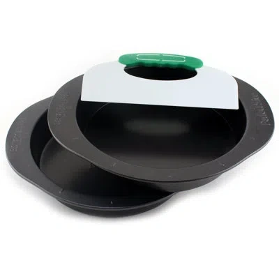 Berghoff Perfect Slice 3 Piece Round Cake Pan Set In Green;gray