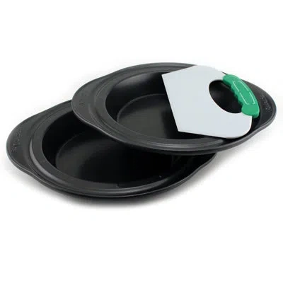 Berghoff Perfect Slice 3pc Non-stick Pie Pan Set With Slicing Tool In Green;gray