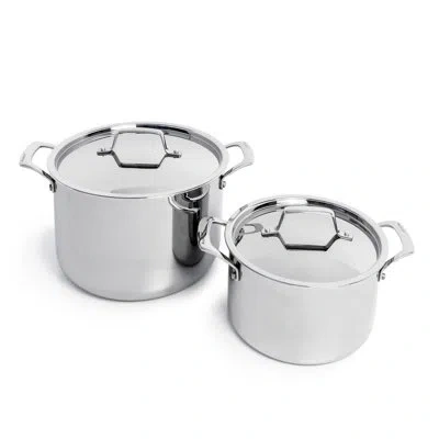 Berghoff Professional Ss 18/10 Tri-ply 4qt Stock Pot With Ss Lid, 8" In Silver