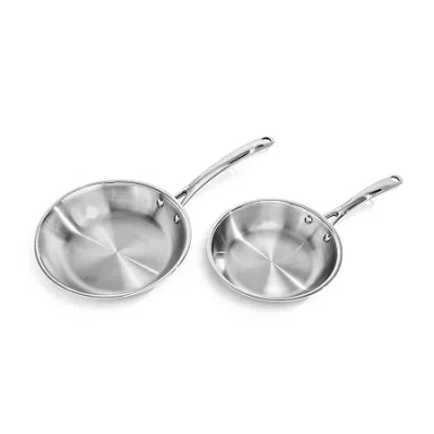 Berghoff Professional Tri-ply 18/10 Stainless Steel 2-pc. Fry Pan Set In Silver