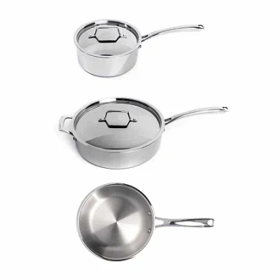 Berghoff Professional Tri-ply 18/10 Stainless Steel Starter 5-pc. Cookware Set In Silver