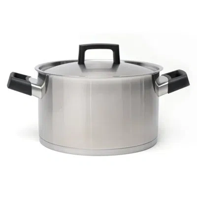 Berghoff Ron 6.8 Qt. Stock Pot With Lid In Silver;black