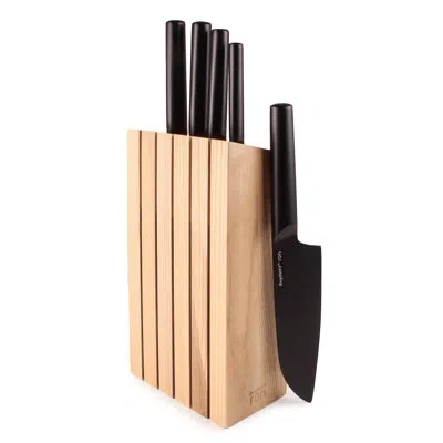 Berghoff Ron 6pc Knife Block Set Black (5 Knives & Block)